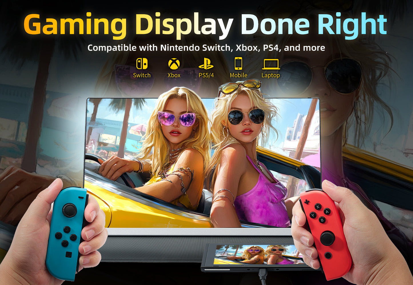 AOKER 15.6" Portable Monitor for Laptop - Ultra-Thin 1080P FHD