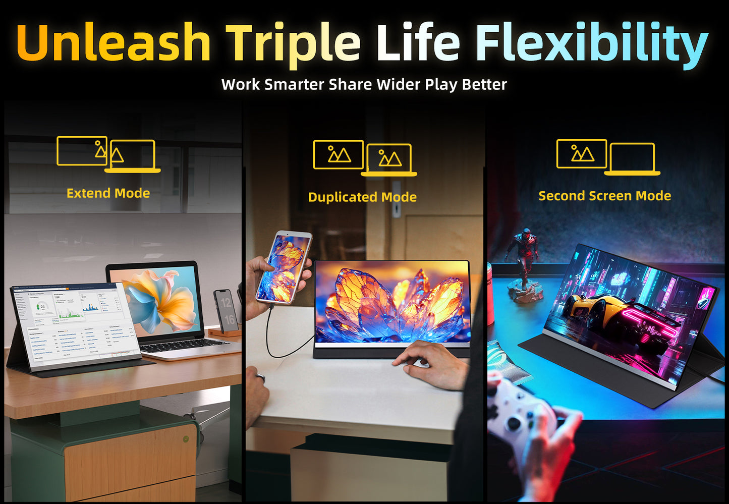 AOKER 15.6" Portable Monitor for Laptop - Ultra-Thin 1080P FHD