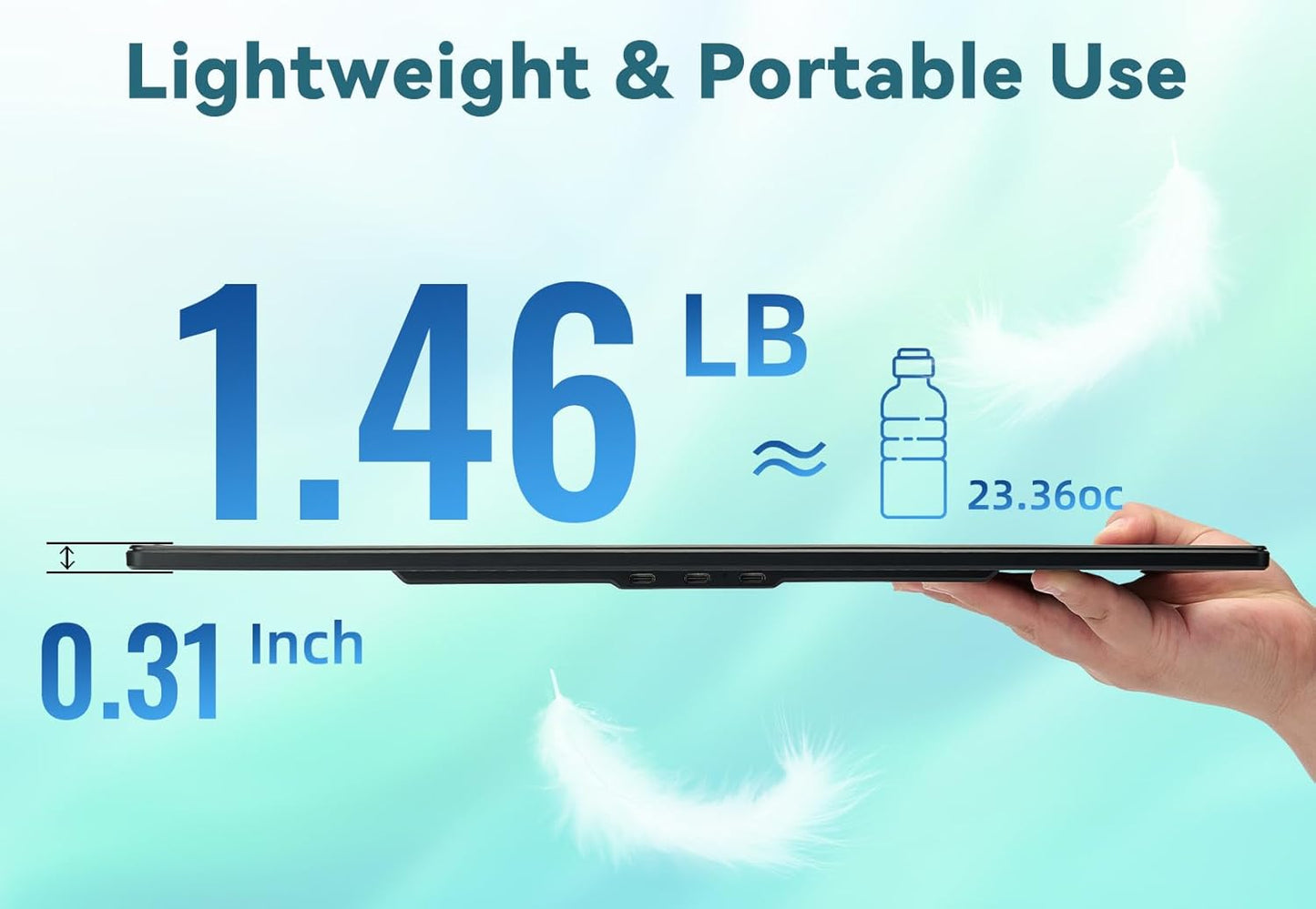 AOKER 16" Portable Monitor for Laptop - 2.5K QHD