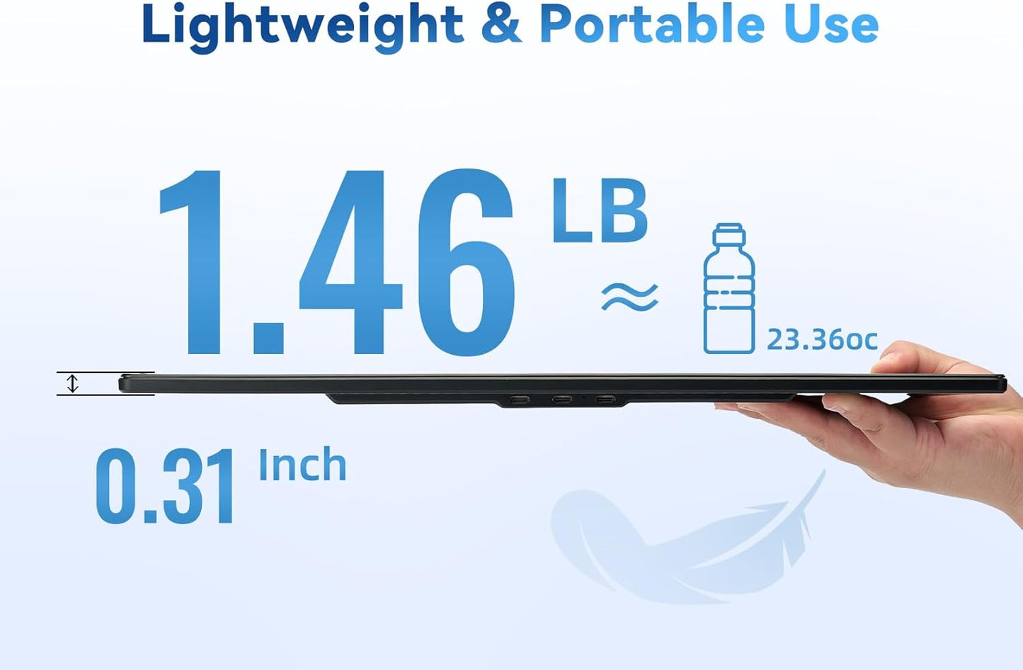 AOKER 16" Portable Monitor for Laptop - 1200P FHD