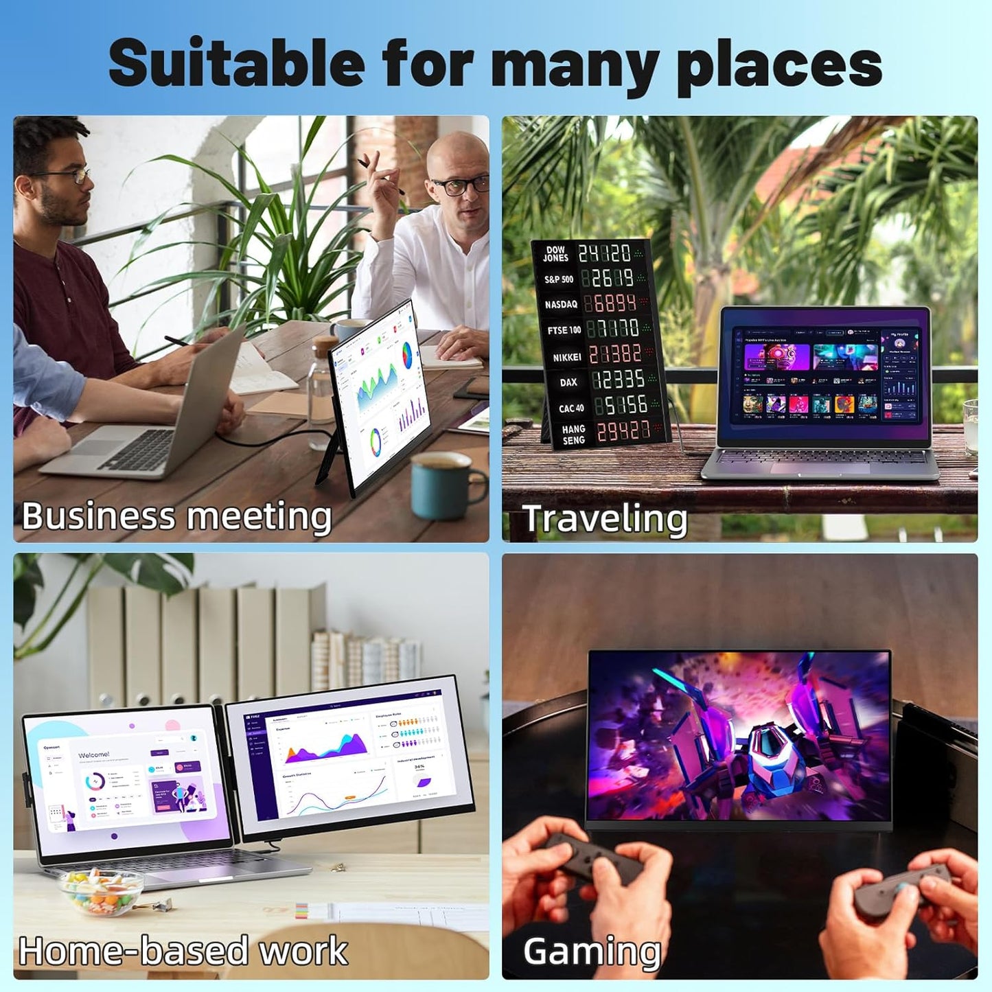 AOKER Laptop Screen Extender - 15.6" Dual Portable Monitor