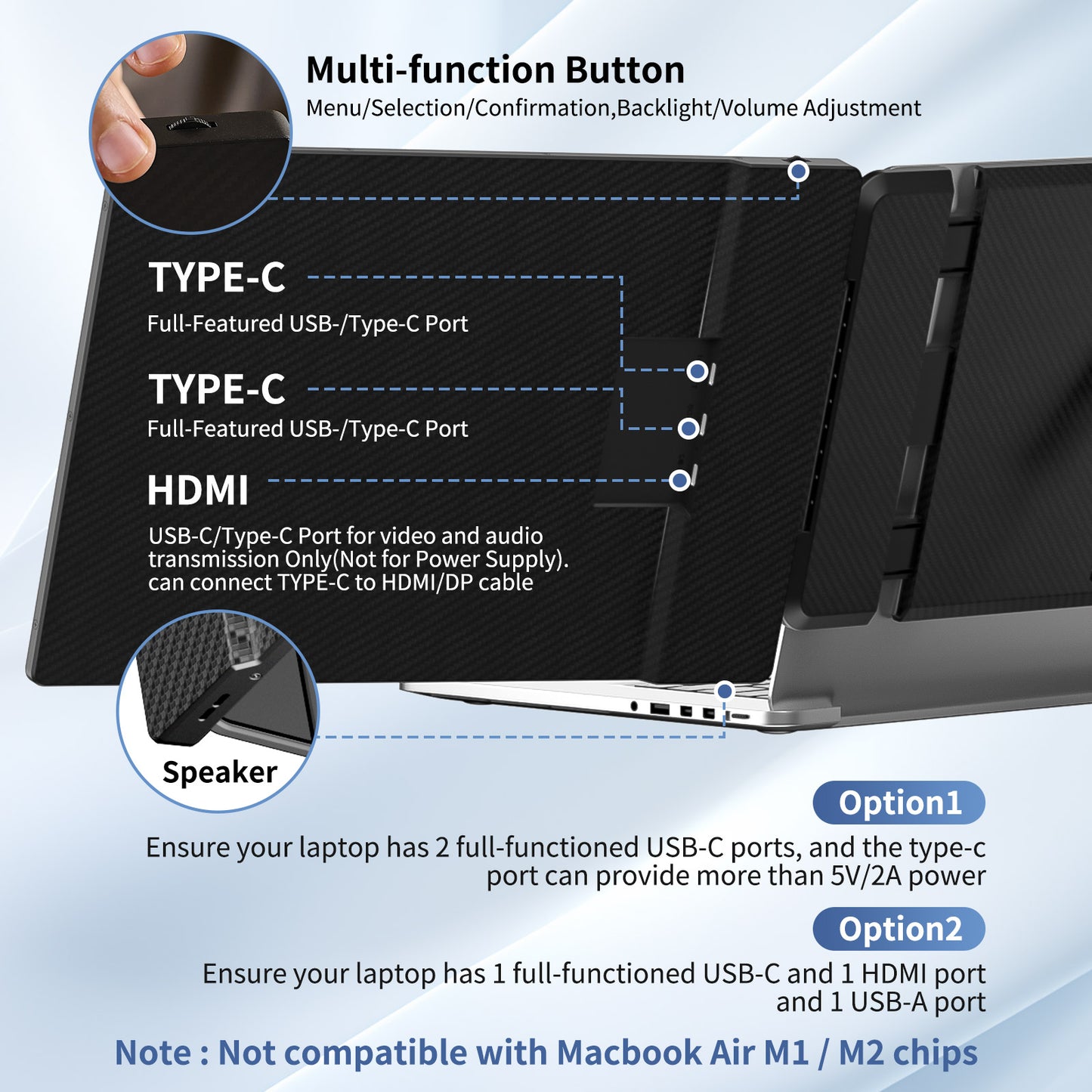 AOKER S2 14''Laptop Screen Extender Portable