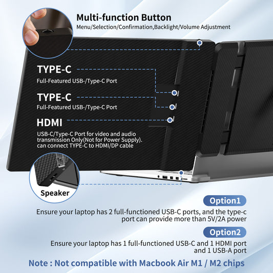 AOKER S2 14''Laptop Screen Extender Portable