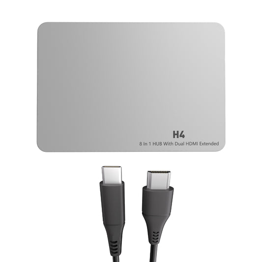 8-in-1 hub with dual HDMI extension on a white background