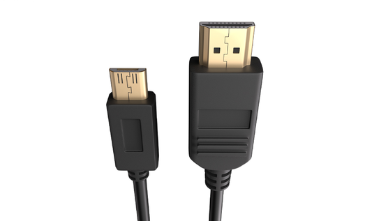 HDMI to USBC cable with one end on a white background